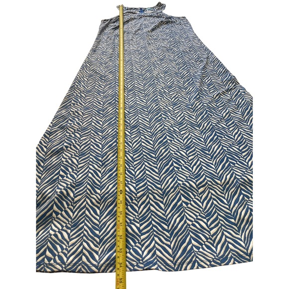 J.McLaughlin Women's Maxi Dress Blue White Zebra‎ Print Sleeveless Size S - Picture 5 of 6